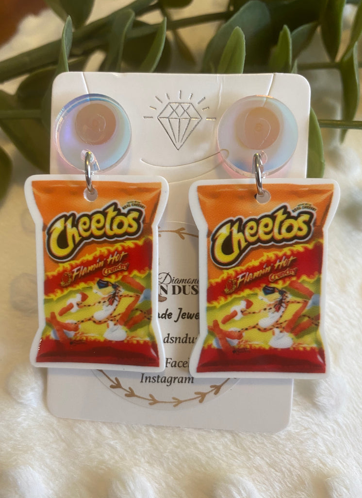 Cheetos Flamin’ Hot Chip Dangle Earrings