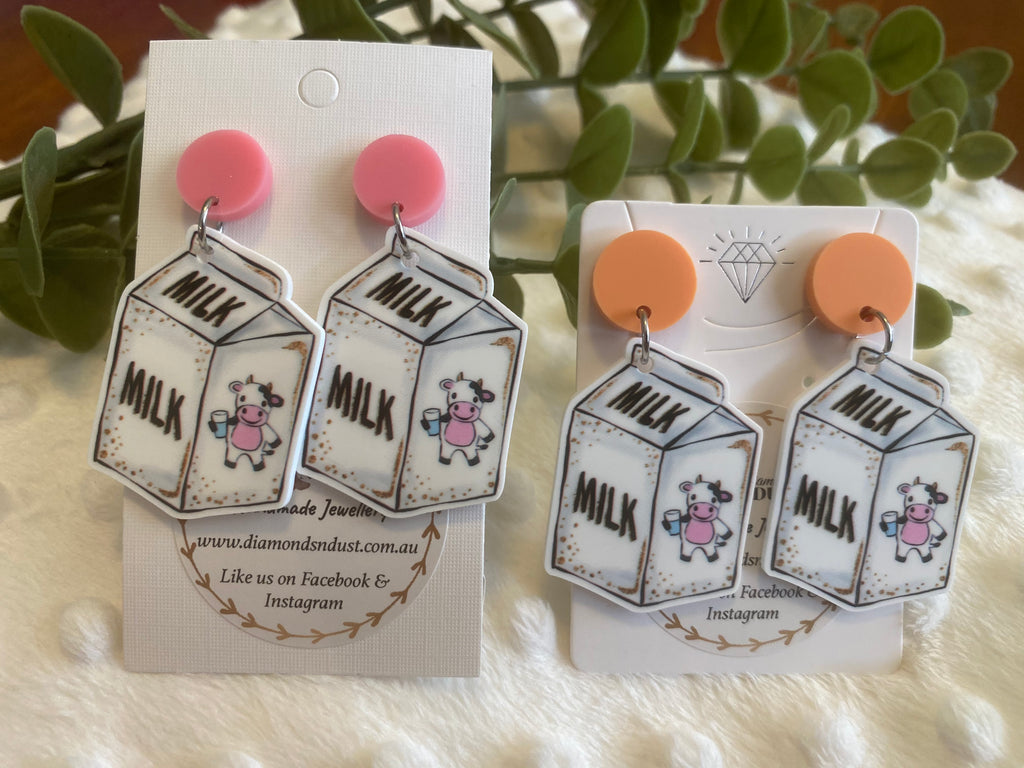 Milk Carton Dangle Earrings