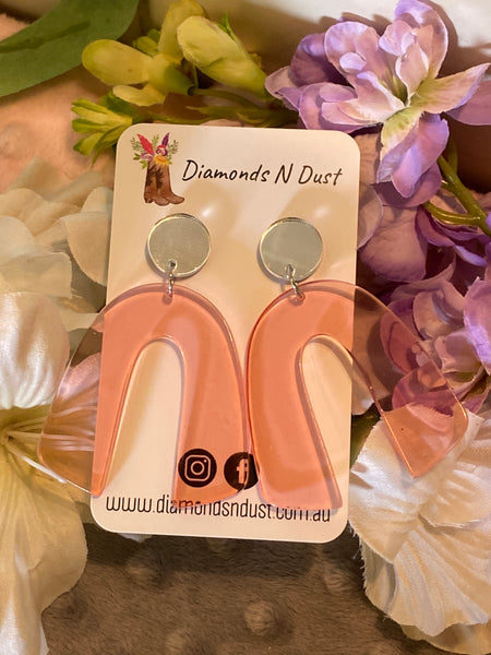 Light Pink Arch Dangle Earrings