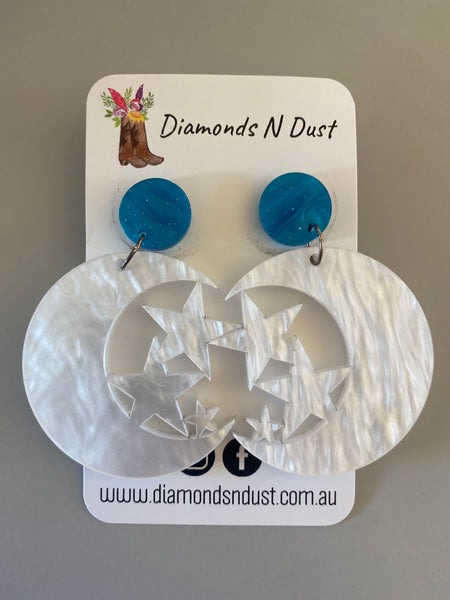 Star and Moon Dangle Earrings (2 colour options)