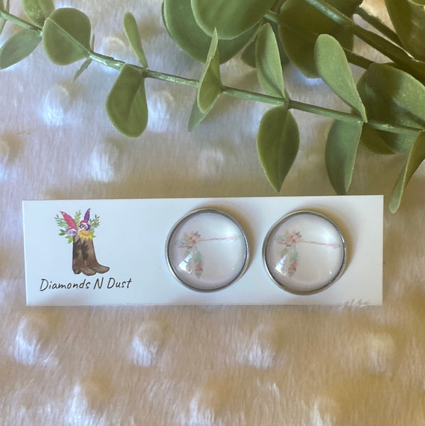 20mm Arrow Glass Stud Earrings