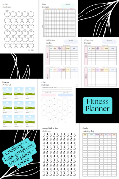 Fitness Planner Digital Download *Digital Product ONLY* (39 pages)