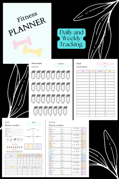 Fitness Planner Digital Download *Digital Product ONLY* (39 pages)