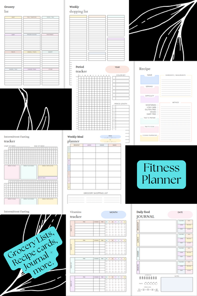 Fitness Planner Digital Download *Digital Product ONLY* (39 pages)