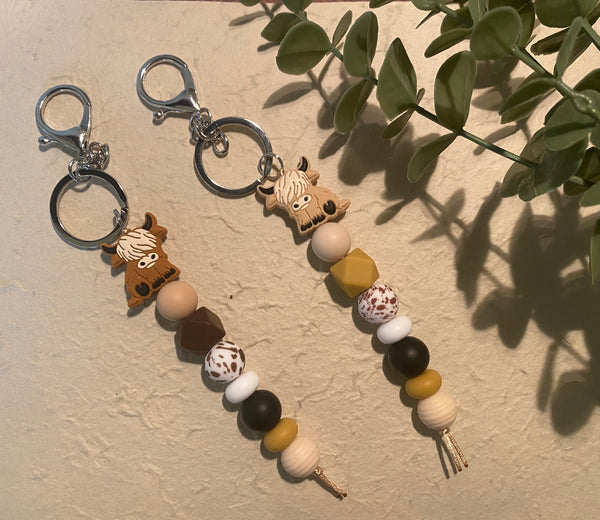 Highland Cow Silicone Keychain (2 colour options)