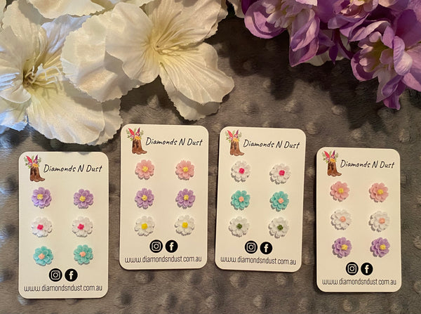 Flower Trio Stud Earring Pack