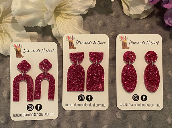 Pink Glitter Mini Dangles (3 Styles to choose from)