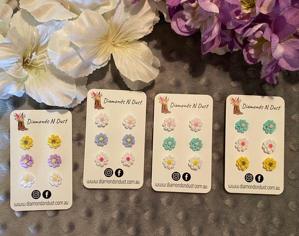 Flower Trio Stud Earring Pack