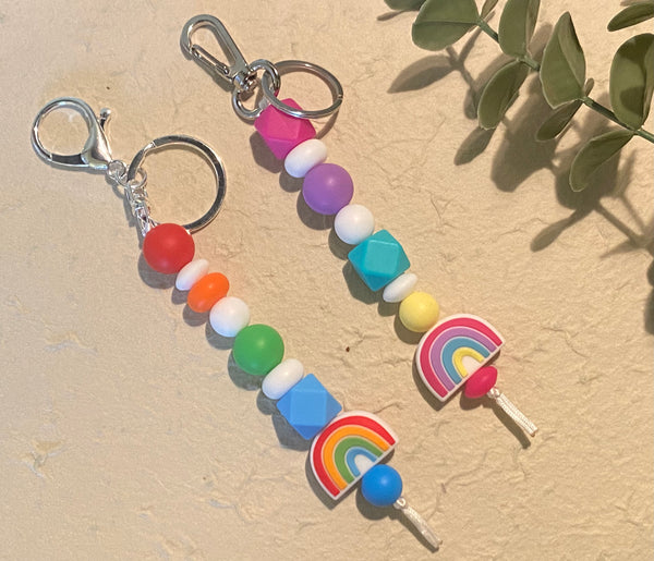 Rainbow Silicone Key Chain (6 colour options)