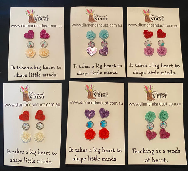 Teacher Trio Stud Earrings