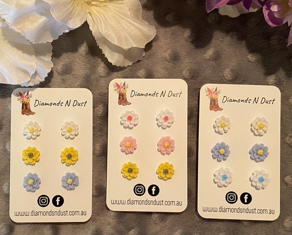 Flower Trio Stud Earring Pack