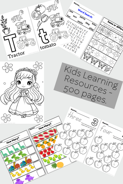 Kids Learning Resources - 500pgs