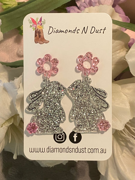 Bunny Glitter Dangle Earrings