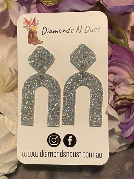 Silver Glitter Mini Dangles (3 Styles to choose from)