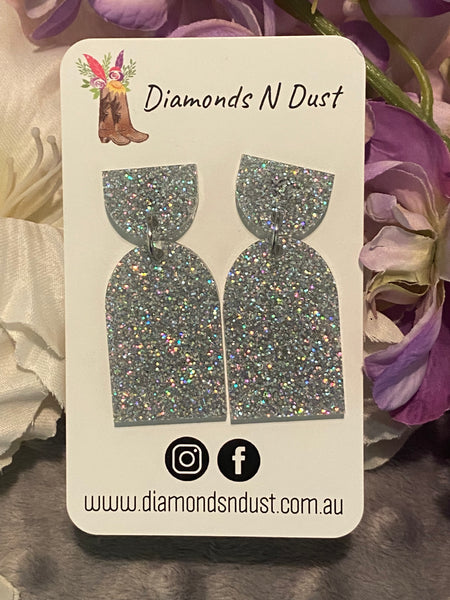 Silver Glitter Mini Dangles (3 Styles to choose from)