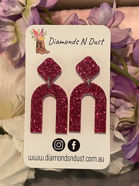 Pink Glitter Mini Dangles (3 Styles to choose from)