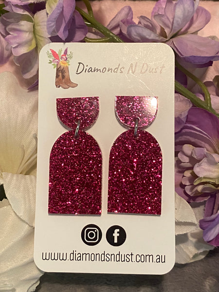 Pink Glitter Mini Dangles (3 Styles to choose from)
