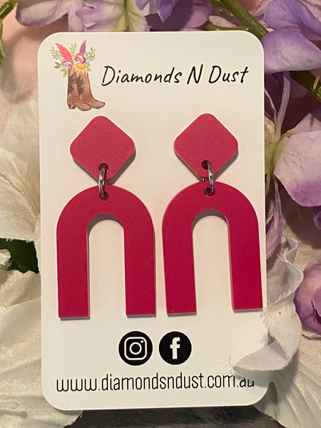 Pink Matte finish Mini Dangles (3 Styles to choose from)