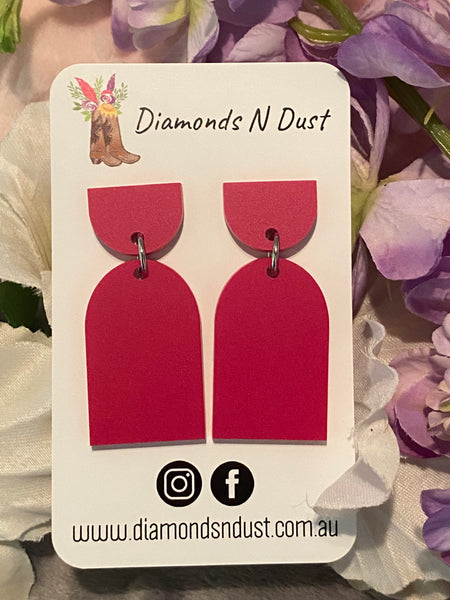 Pink Matte finish Mini Dangles (3 Styles to choose from)