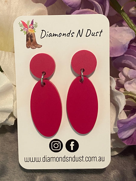 Pink Matte finish Mini Dangles (3 Styles to choose from)
