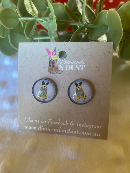 16mm Blue Cattle Dog Glass Studs