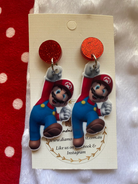 Mario dangle earrings