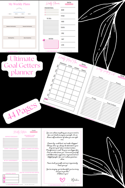 Ultimate GOAL GETTERS Planner (40+ pages) + BONUS 2025 content planner *Digital Product ONLY*