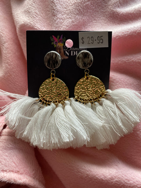 Cowhide tassel earrings
