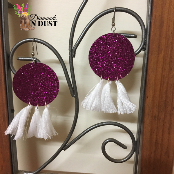 Leatherette & Tassel dangle earrings