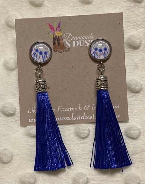 Royal Blue Tassel Earrings