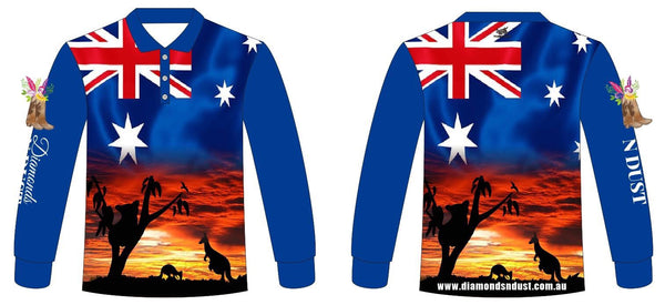 Aussie flag Fishing Shirt