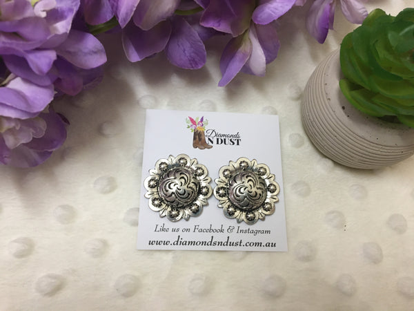 ‘OL Town Road’ Concho stud earrings