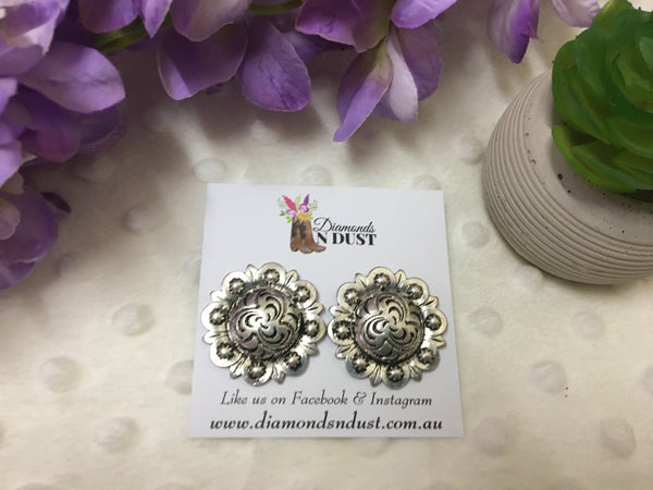 ‘OL Town Road’ Concho stud earrings