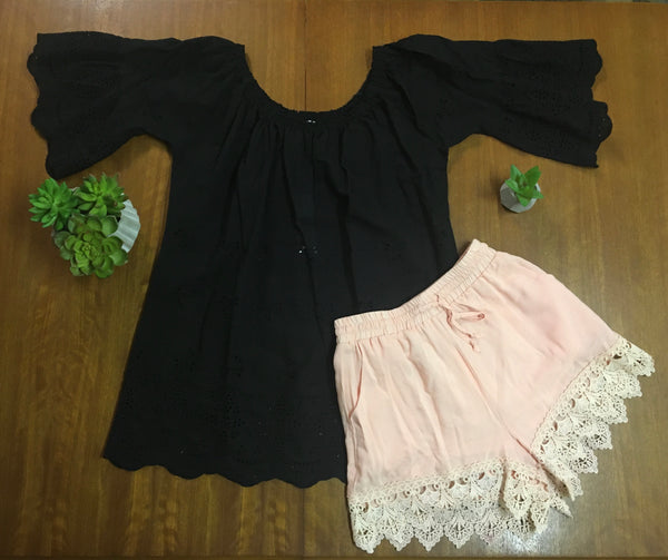 Peach Crochet Shorts (size 10 & 14)