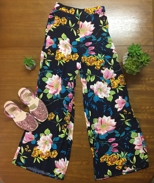 Navy Floral Pants