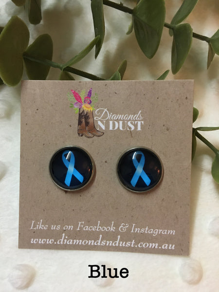 16mm ‘Cancer Ribbon’ Studs (4 Colours)