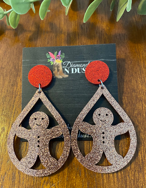 Gingerbread Tear drop Dangle Earring