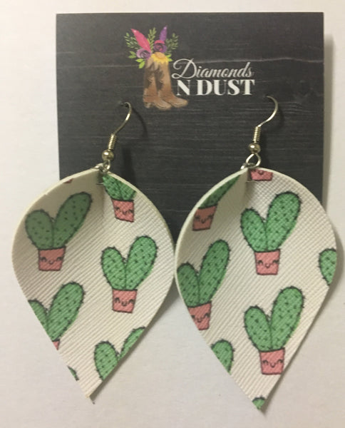 Cactus leaf leatherette Earrings