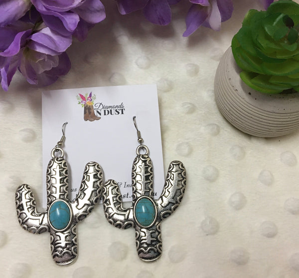 ‘Serenity’ Cactus Dangle Earrings