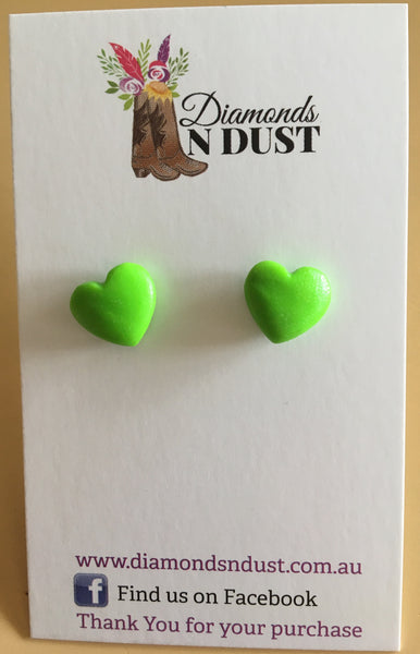 Polymer Clay Heart Studs
