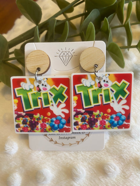 Trix Cereal Dangle Earrings