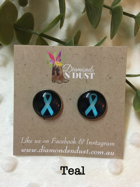 16mm ‘Cancer Ribbon’ Studs (4 Colours)