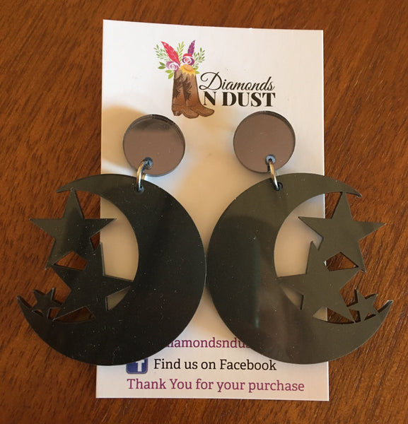 Star and Moon Dangle Earrings (2 colour options)