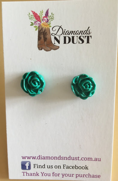 Polymer Clay Rose Studs