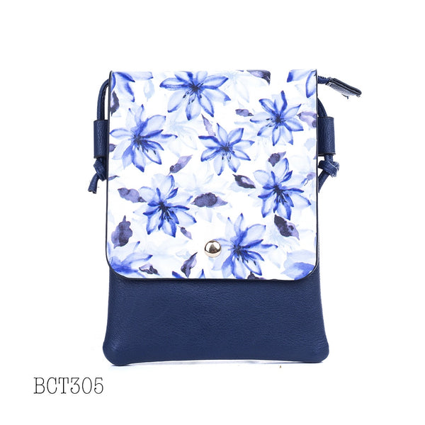 Blue floral flap Bag