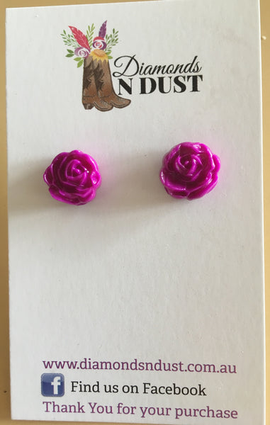 Polymer Clay Rose Studs